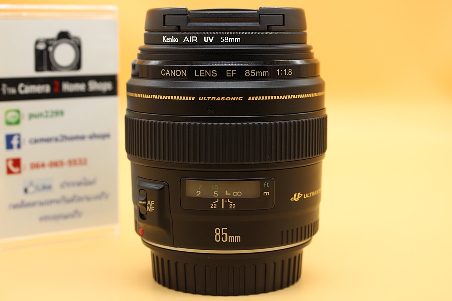 ขาย LENS Canon EF 85mm f1.8 USM อดีตประกันร้าน สภาพสวย ไร้ฝ้า รา ตัวหนังสือคมชัด ใช้งานน้อย พร้อม Filter  อุปกรณ์และรายละเอียดของสินค้า 1.Lens Canon EF 85m